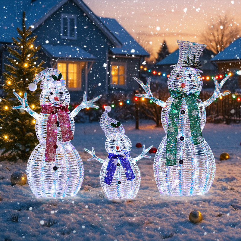 The Holiday Aisle® Iridescent Christmas Snowman Decorations, 3D